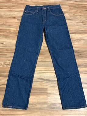 RED KAP Mens 32x34 Dark Wash Denim Work Pants Straight Leg Relaxed Fit